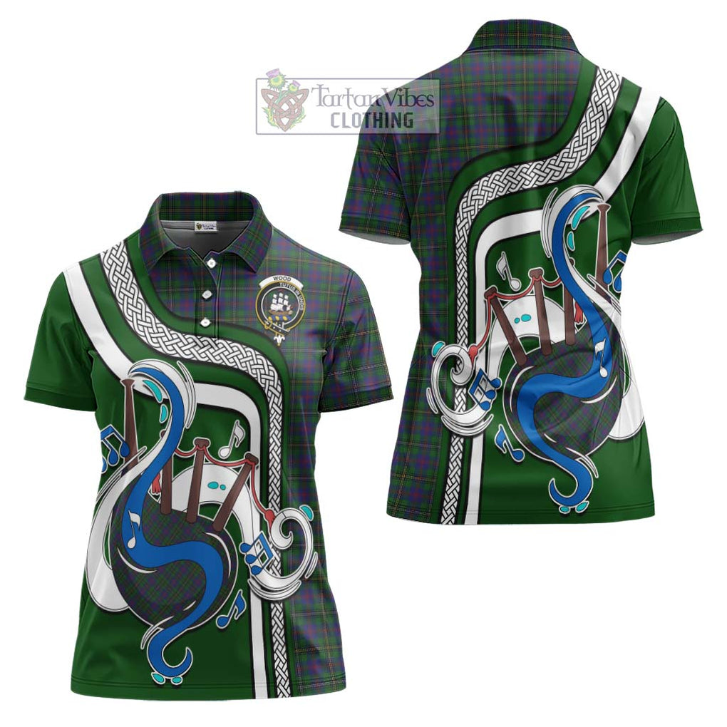 Wood Tartan Women's Polo Shirt with Epic Bagpipe Style Women - Tartanvibesclothing Shop