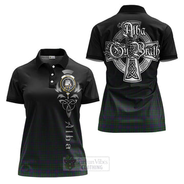 Wood Tartan Women's Polo Shirt Featuring Alba Gu Brath Family Crest Celtic Inspired