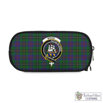 Wood Tartan Pen and Pencil Case with Family Crest