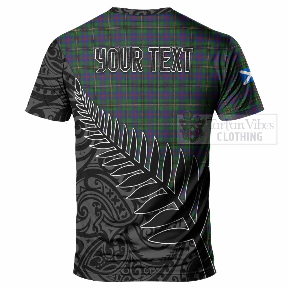 Tartan Vibes Clothing Wood Crest Tartan T-Shirt with New Zealand Silver Fern Half Style