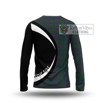 Wood Tartan Long Sleeve T-Shirt with Family Crest Circle Style