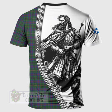 Wood Tartan Clan Crest T-Shirt with Highlander Warrior Celtic Style