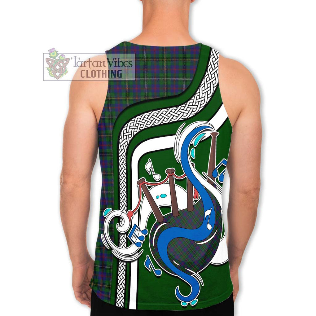 Wood Tartan Men's Tank Top with Epic Bagpipe Style - Tartanvibesclothing Shop