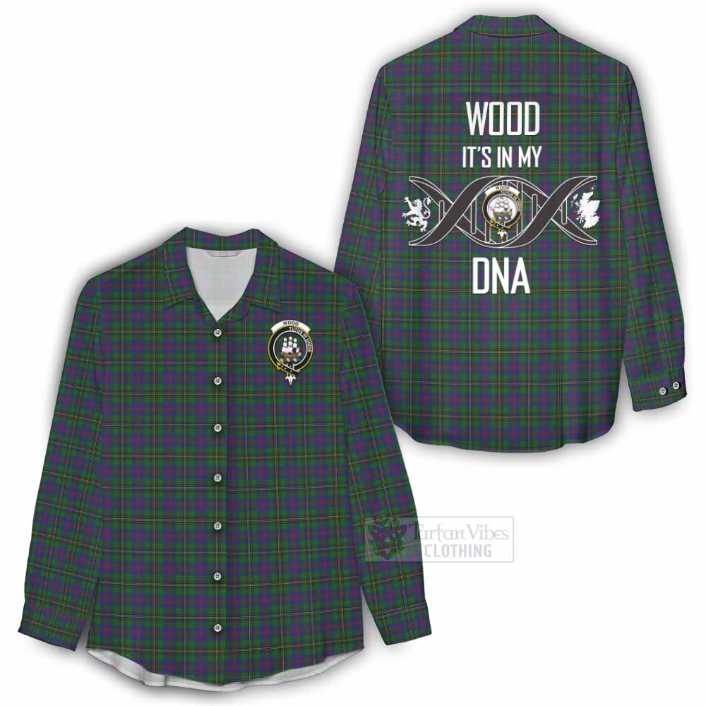 Tartan Vibes Clothing Wood Tartan Women's Casual Shirt with Family Crest DNA In Me Style