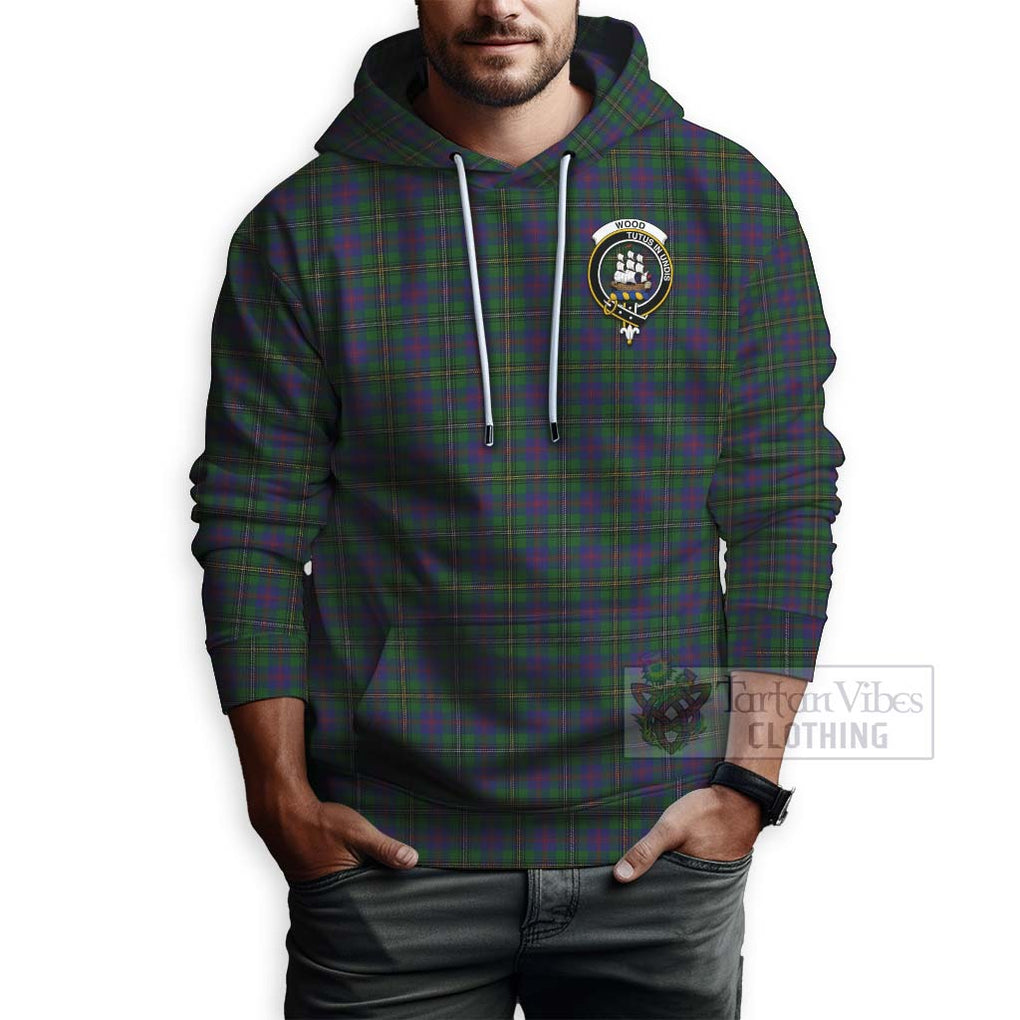 Tartan Vibes Clothing Wood Tartan Hoodie with Family Crest Celtic Skull Style