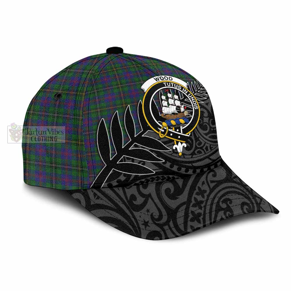 Tartan Vibes Clothing Wood Tartan Classic Cap with New Zealand Silver Fern Half Style