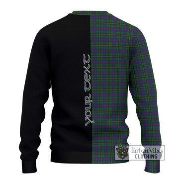 Wood Tartan Ugly Sweater with Family Crest and Half Of Me Style