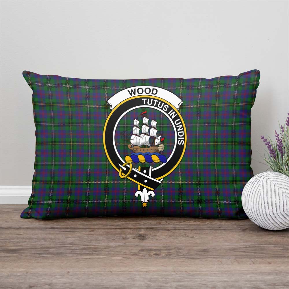 Wood Tartan Pillow Cover with Family Crest Rectangle Pillow Cover - Tartanvibesclothing Shop