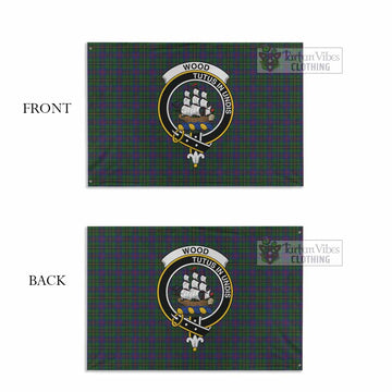 Wood Tartan House Flag with Family Crest