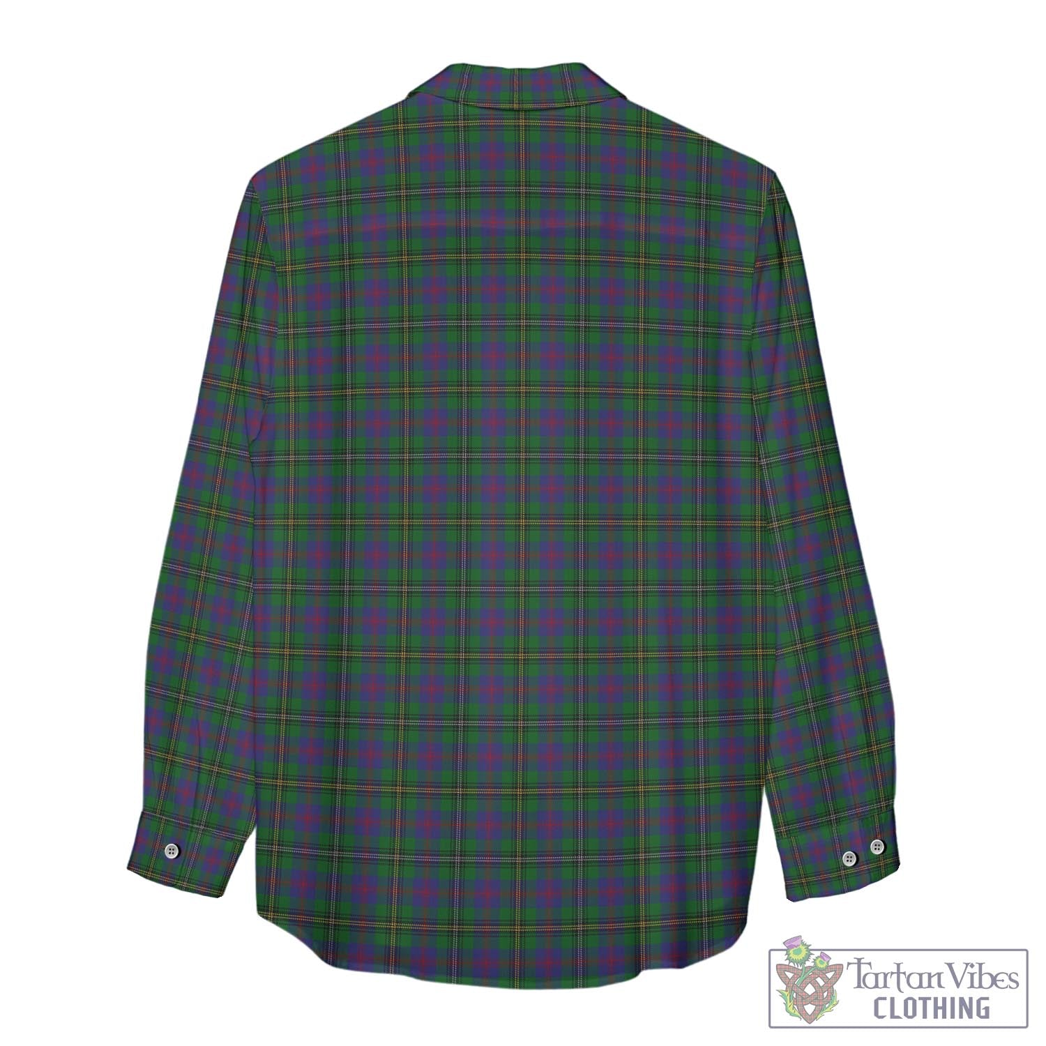 Tartan Vibes Clothing Wood Tartan Womens Casual Shirt with Family Crest