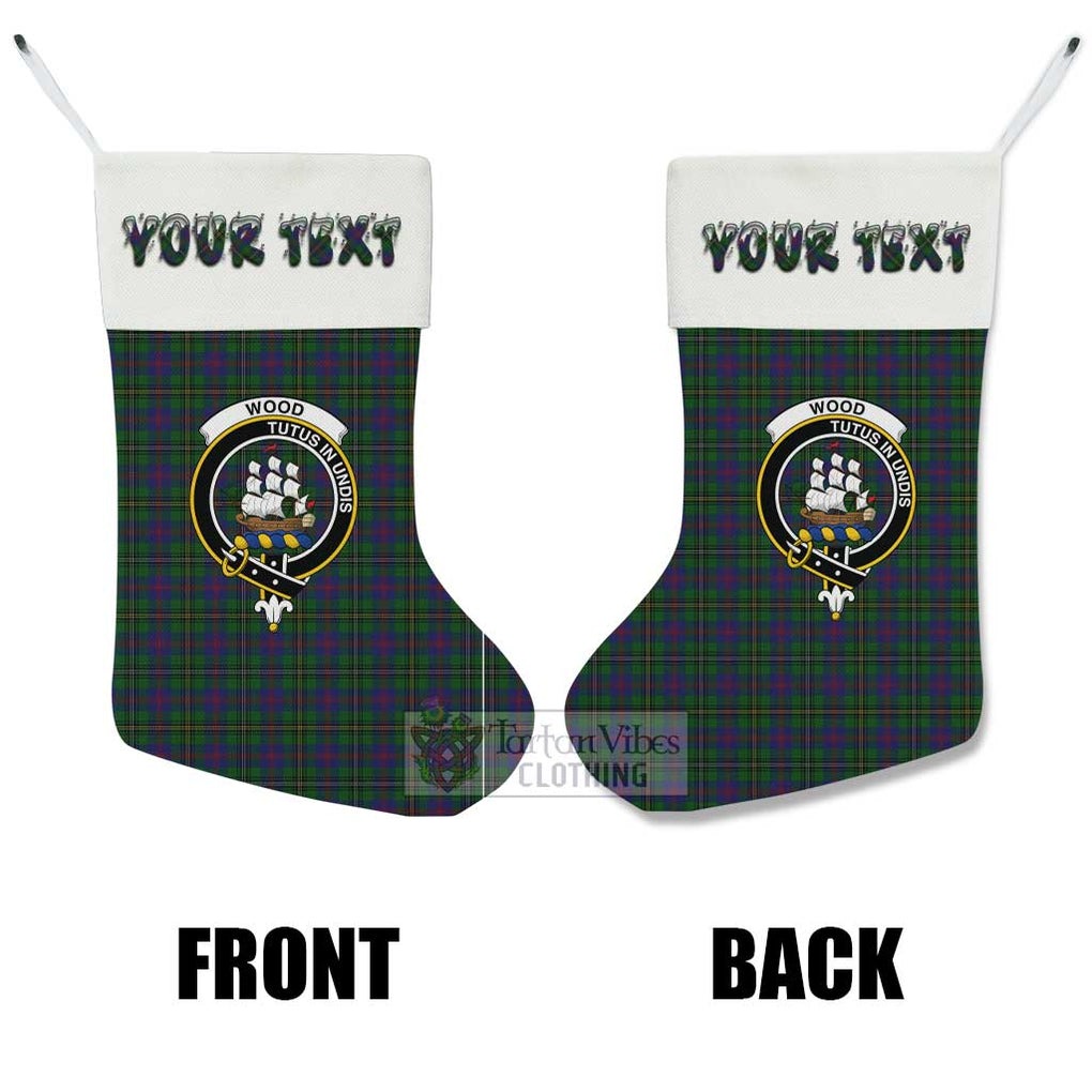 Tartan Vibes Clothing Wood Tartan Family Crest Christmas Stocking with Personalized Text