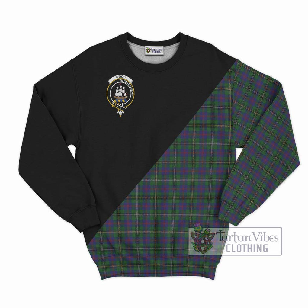 Wood Tartan Sweatshirt with Family Crest and Military Logo Style - Tartanvibesclothing Shop