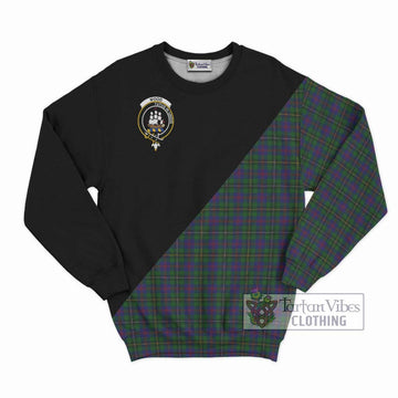 Wood Tartan Sweatshirt with Family Crest and Military Logo Style