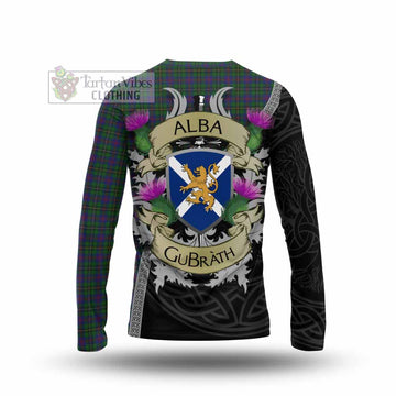 Wood Tartan Family Crest Long Sleeve T-Shirt Lion Rampant Royal Thistle Shield Celtic Inspired - Tartan Vibes Clothing