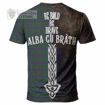 Wood Tartan Family Crest T-Shirt Alba Gu Brath Be Brave Lion Ancient Style - Tartan Vibes Clothing