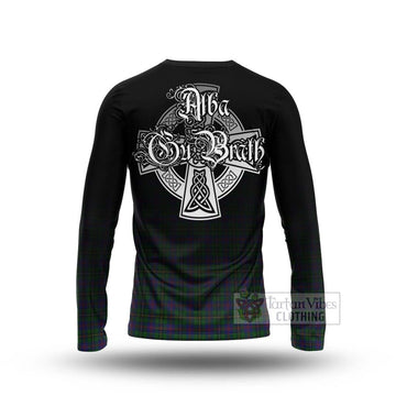 Wood Tartan Long Sleeve T-Shirt Featuring Alba Gu Brath Family Crest Celtic Inspired