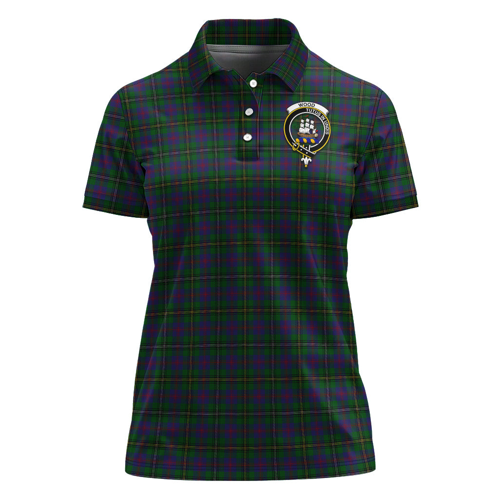 Wood Tartan Polo Shirt with Family Crest For Women - Tartan Vibes Clothing