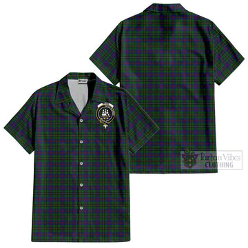 Wood Tartan Cotton Hawaiian Shirt with Family Crest