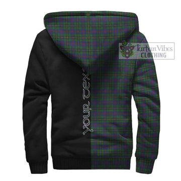 Wood Tartan Sherpa Hoodie with Family Crest and Half Of Me Style