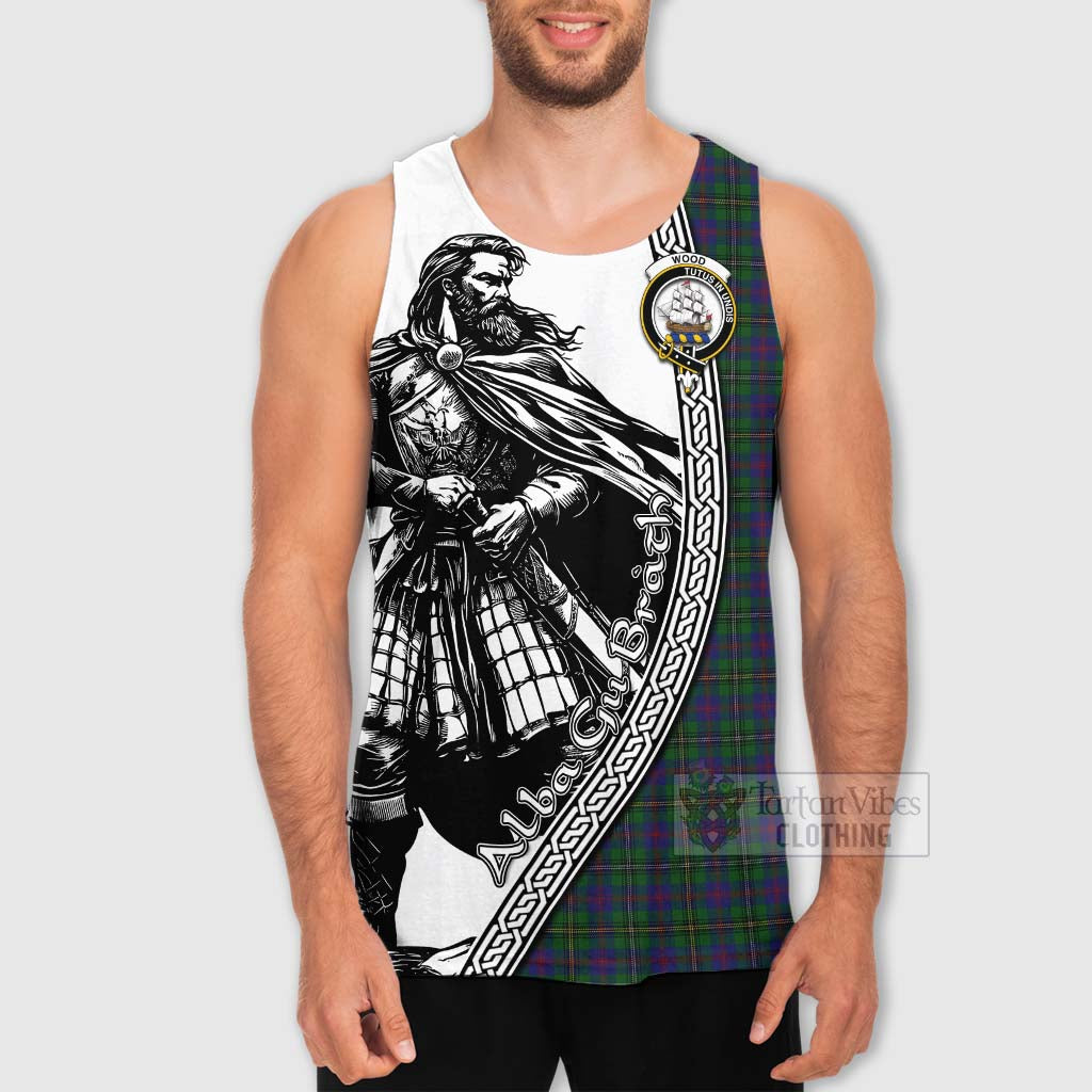 Wood Tartan Clan Crest Men's Tank Top with Highlander Warrior Celtic Style - Tartan Vibes Clothing