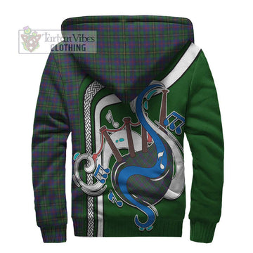 Wood Tartan Sherpa Hoodie with Epic Bagpipe Style