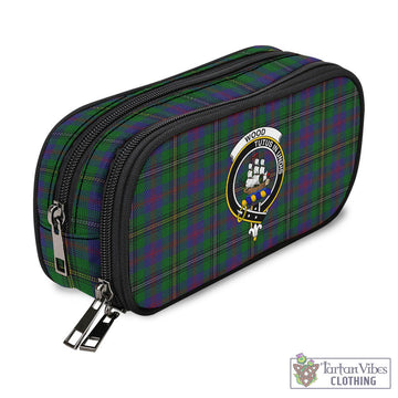 Wood Tartan Pen and Pencil Case with Family Crest