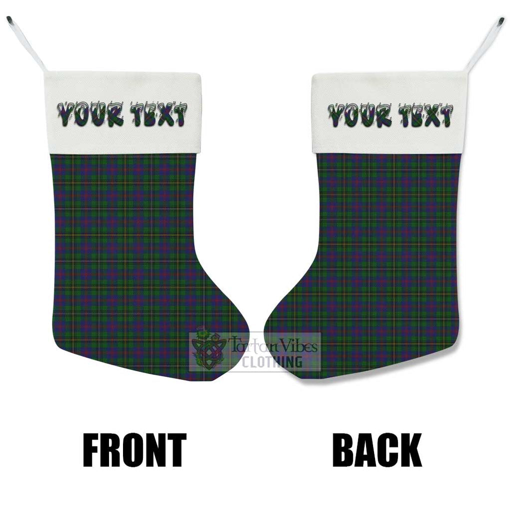 Tartan Vibes Clothing Wood Tartan Christmas Stocking with Personalized Text