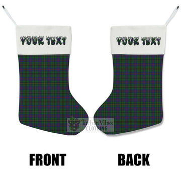 Wood Tartan Christmas Stocking with Personalized Text