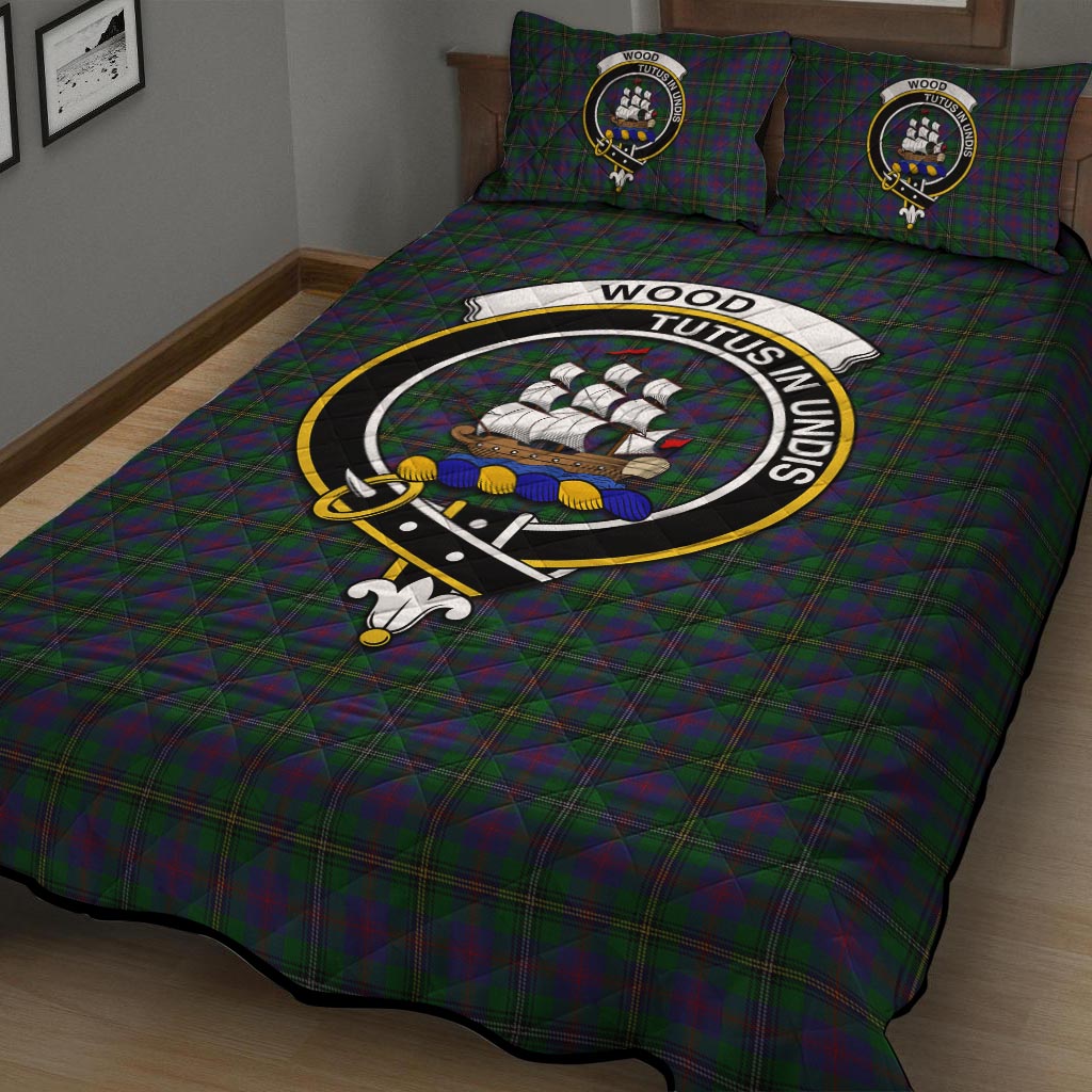 Wood Tartan Quilt Bed Set with Family Crest - Tartan Vibes Clothing