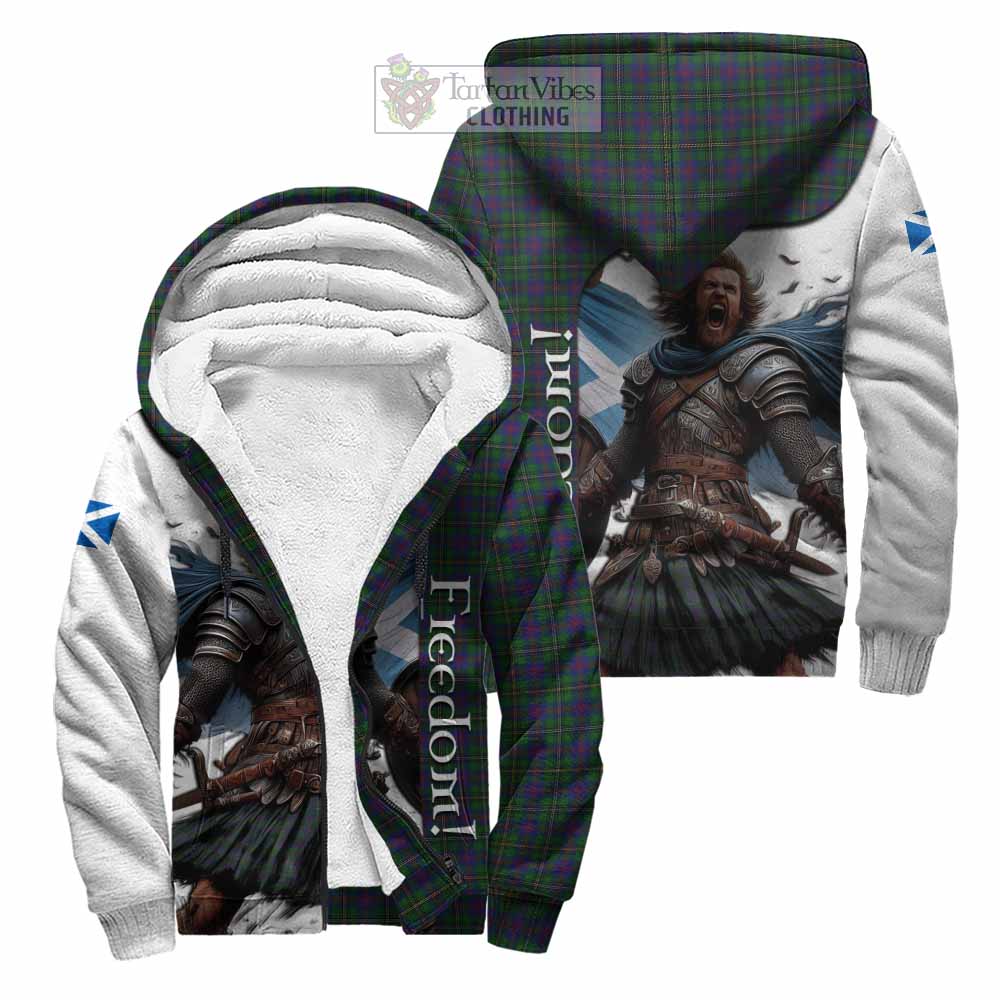 Tartan Vibes Clothing Wood Crest Tartan Sherpa Hoodie Inspired by the Freedom of Scottish Warrior