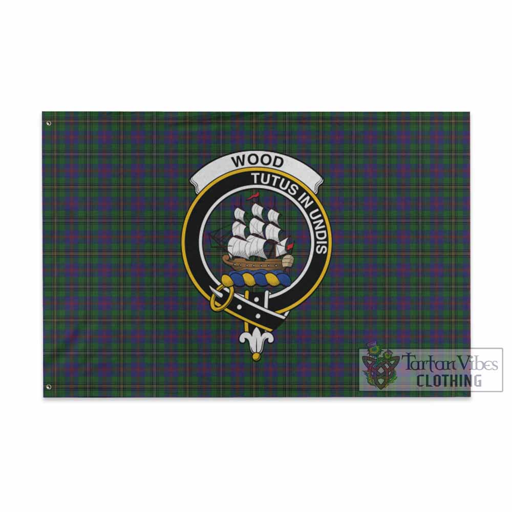 Tartan Vibes Clothing Wood Tartan House Flag with Family Crest