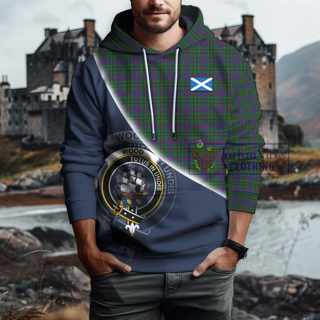 Wood Tartan Hoodie with Personalised National Flag and Family Crest Half Style - Tartanvibesclothing Shop