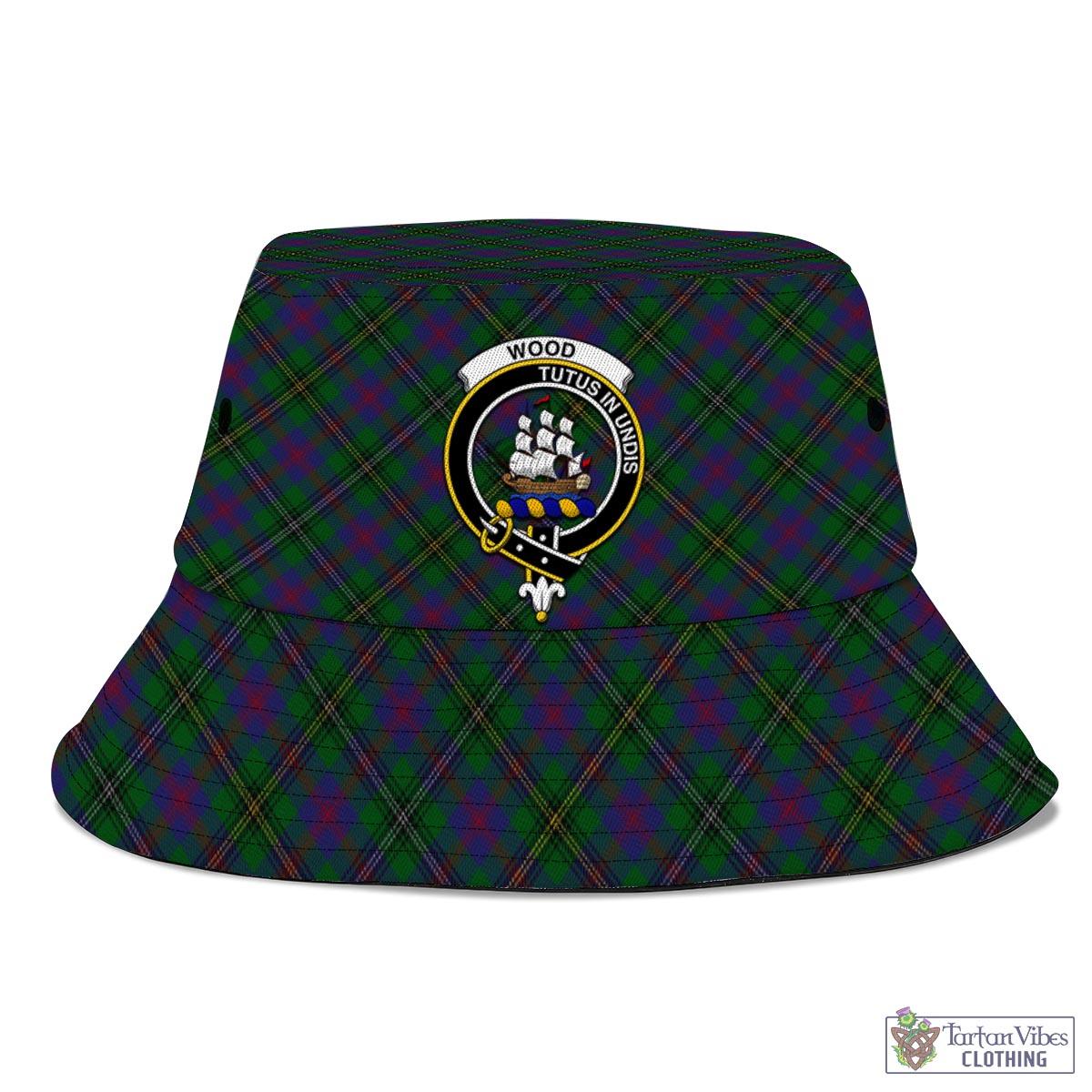 Tartan Vibes Clothing Wood Tartan Bucket Hat with Family Crest