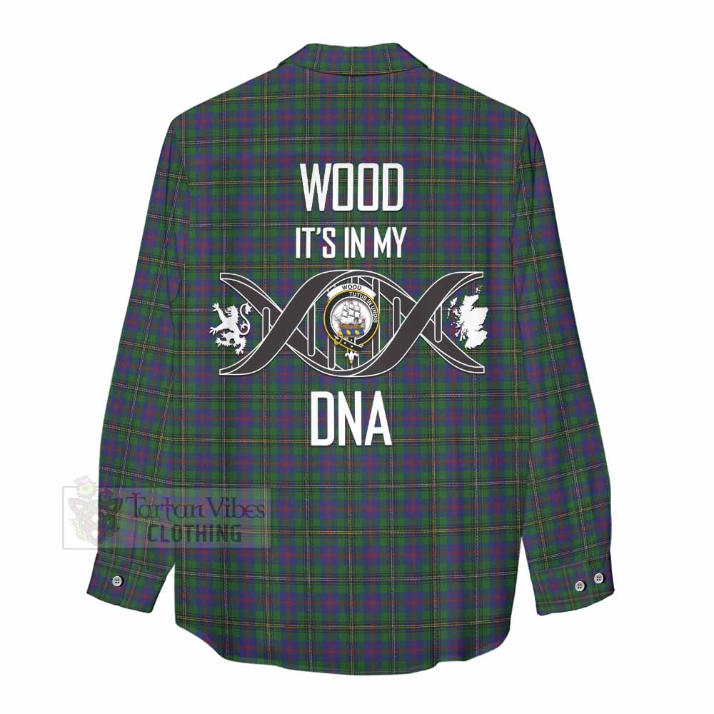 Tartan Vibes Clothing Wood Tartan Women's Casual Shirt with Family Crest DNA In Me Style