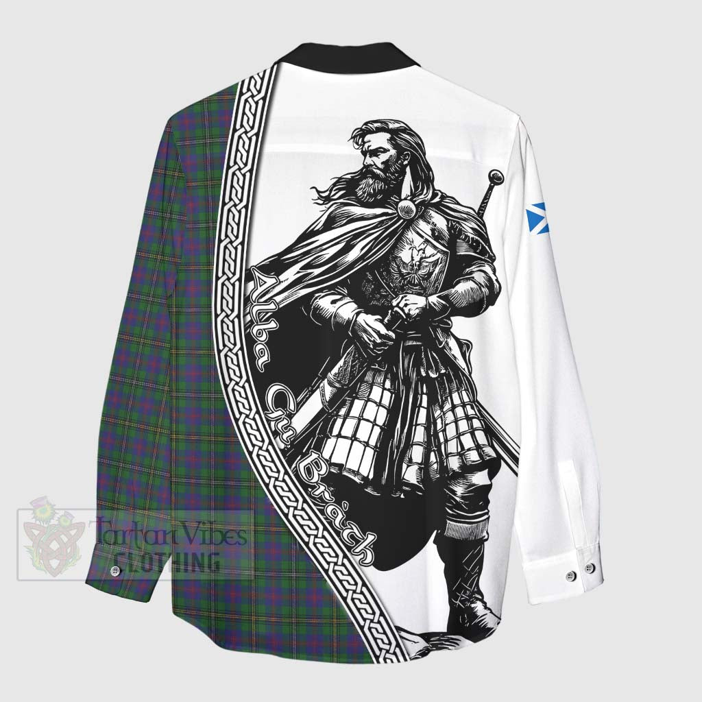 Tartan Vibes Clothing Wood Tartan Clan Crest Women's Casual Shirt with Highlander Warrior Celtic Style