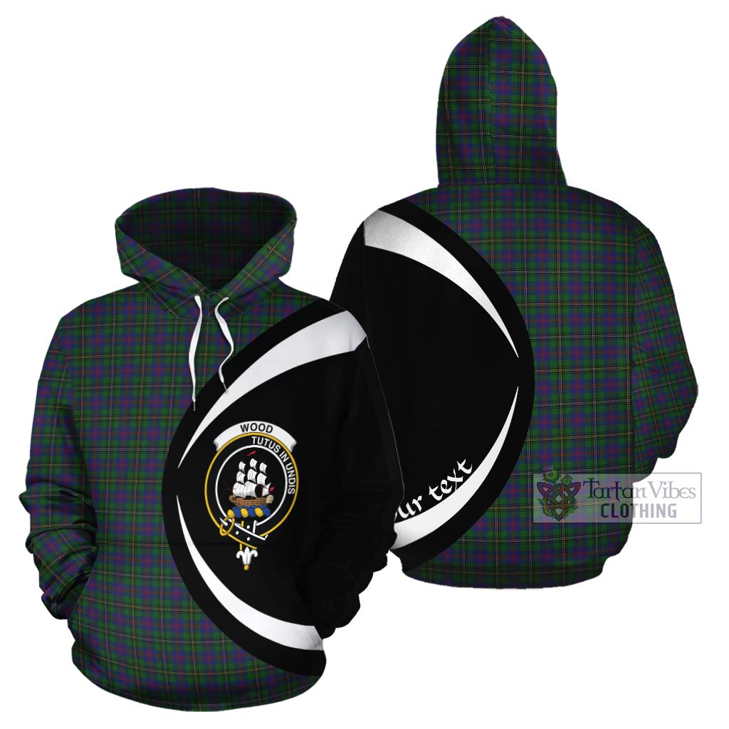 Tartan Vibes Clothing Wood Tartan Cotton Hoodie with Family Crest Circle Style