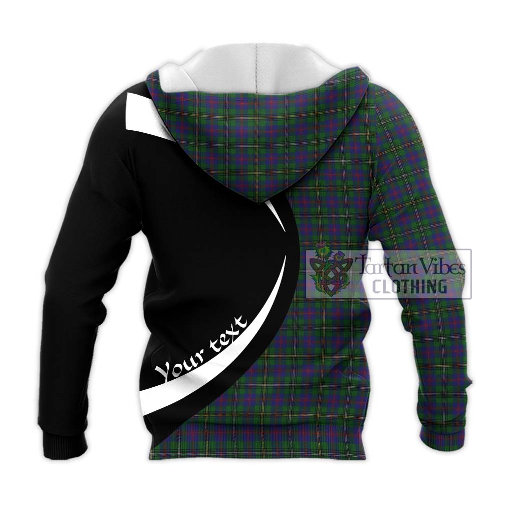 Wood Tartan Knitted Hoodie with Family Crest Circle Style - Tartan Vibes Clothing