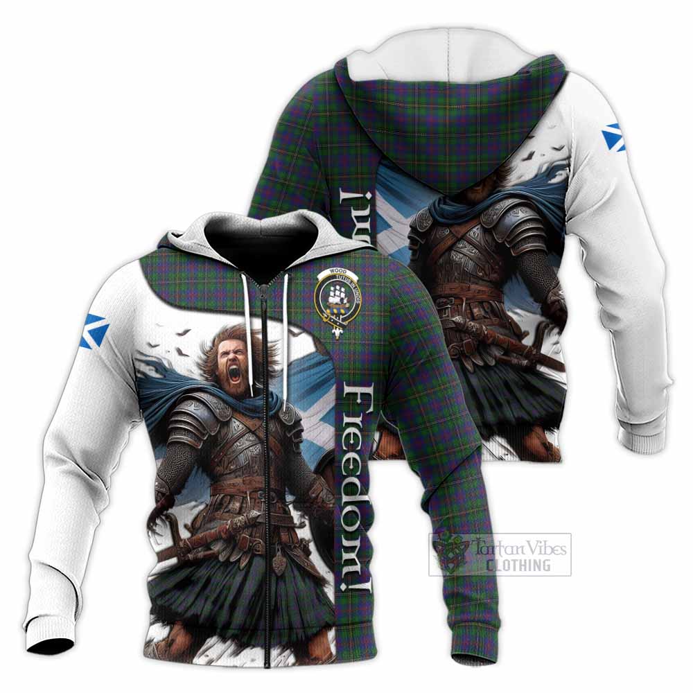 Tartan Vibes Clothing Wood Crest Tartan Knitted Hoodie Inspired by the Freedom of Scottish Warrior