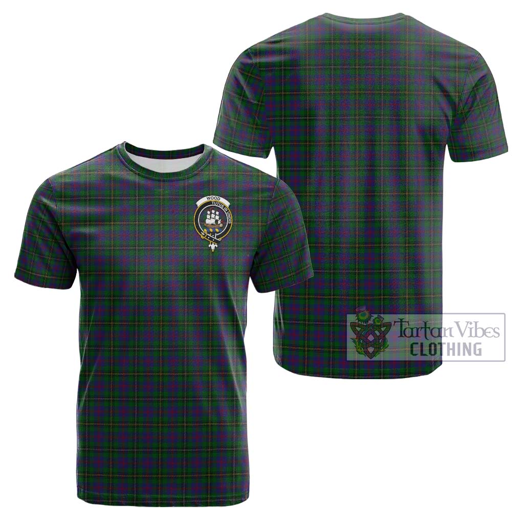 Tartan Vibes Clothing Wood Tartan Cotton T-Shirt with Family Crest