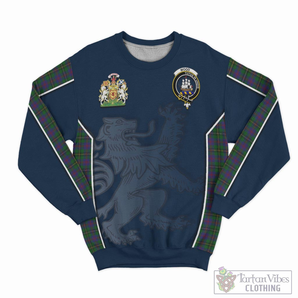 Tartan Vibes Clothing Wood Tartan Sweater with Family Crest and Lion Rampant Vibes Sport Style