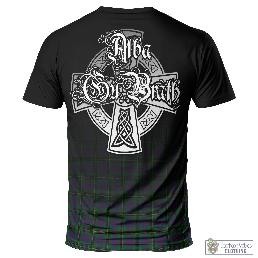 Tartan Vibes Clothing Wood Tartan T-Shirt Featuring Alba Gu Brath Family Crest Celtic Inspired