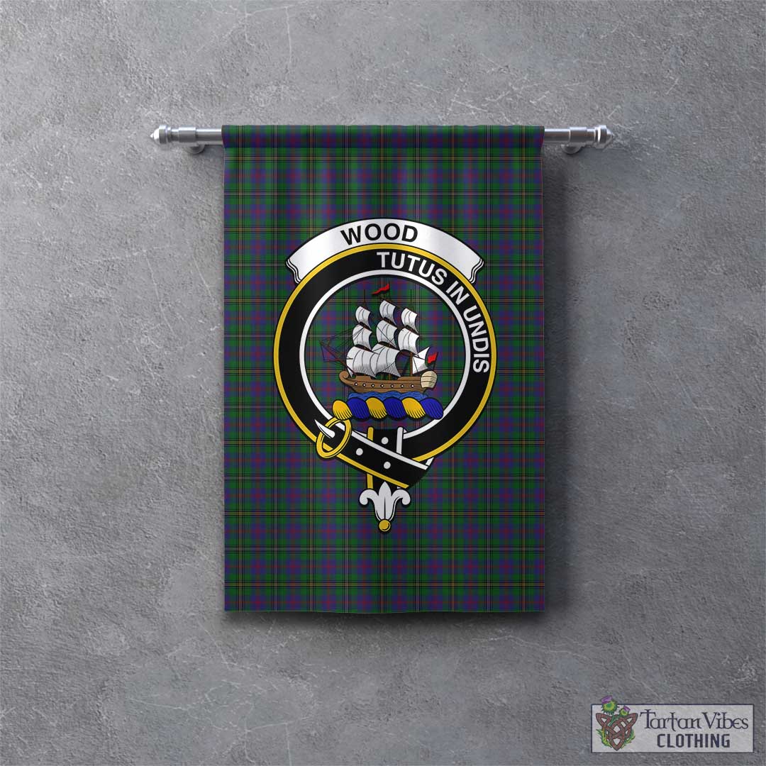 Tartan Vibes Clothing Wood Tartan Gonfalon, Tartan Banner with Family Crest