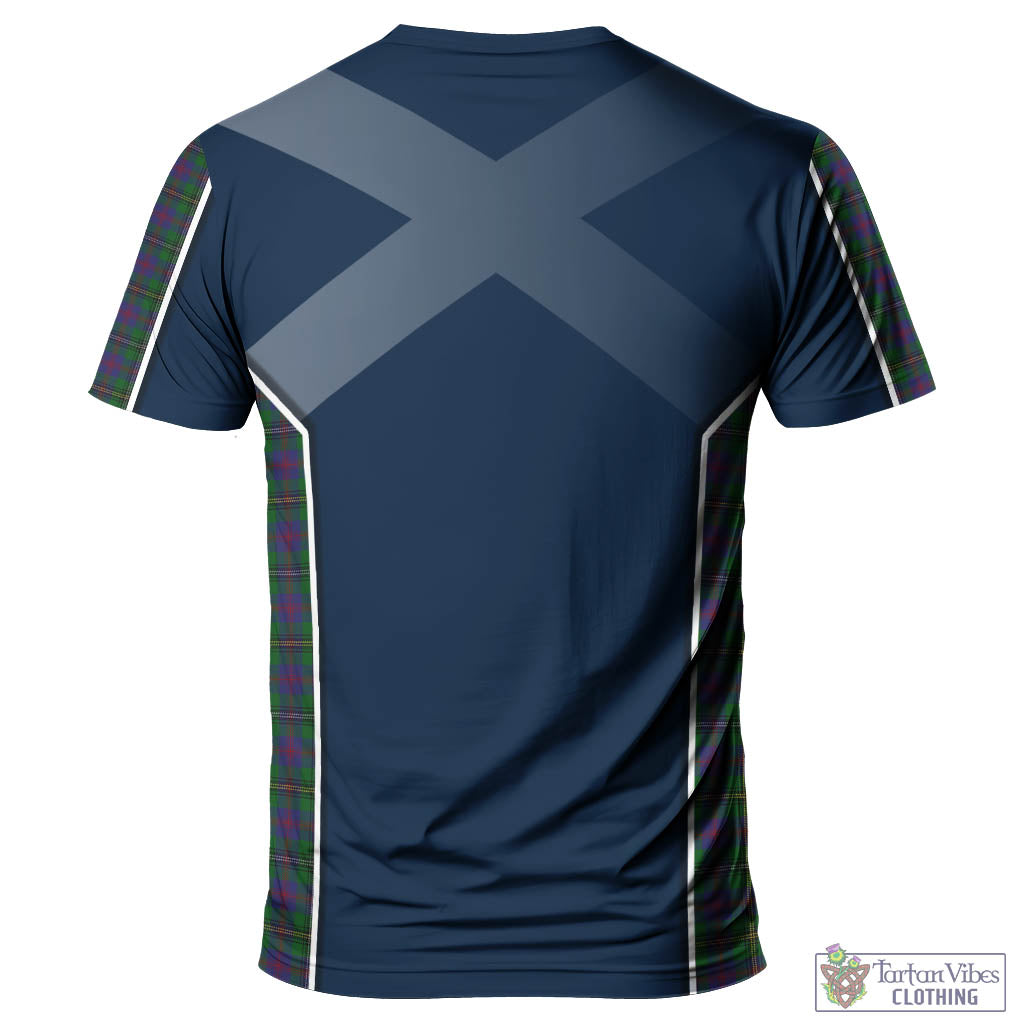 Tartan Vibes Clothing Wood Tartan T-Shirt with Family Crest and Scottish Thistle Vibes Sport Style
