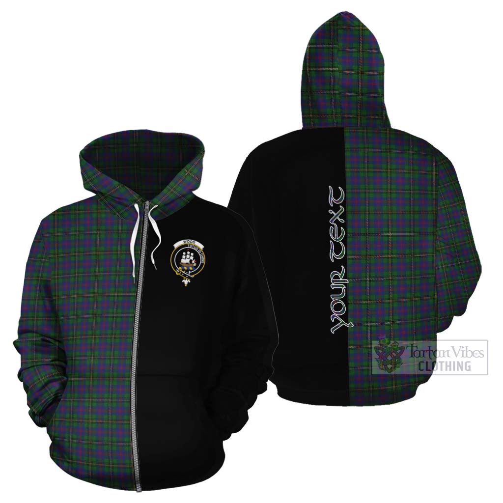 Tartan Vibes Clothing Wood Tartan Cotton Hoodie with Family Crest and Half Of Me Style