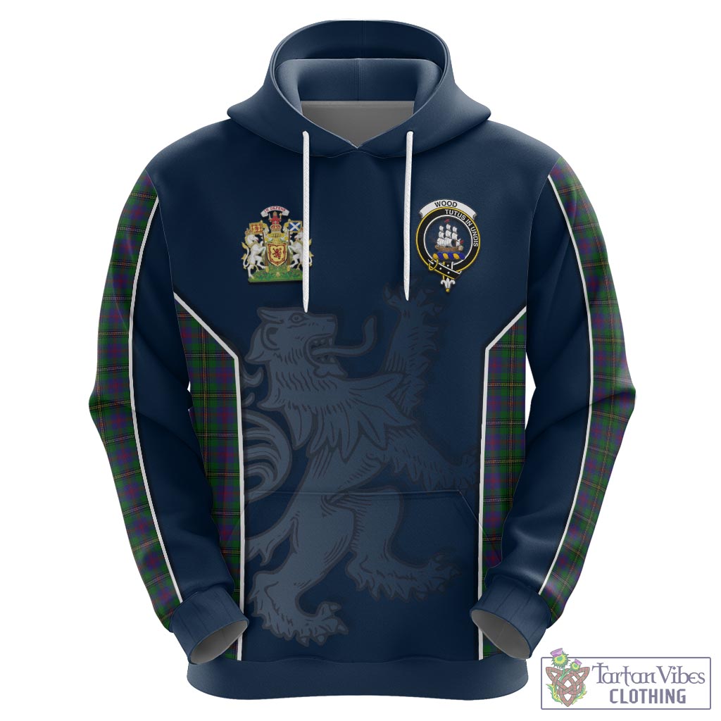 Tartan Vibes Clothing Wood Tartan Hoodie with Family Crest and Lion Rampant Vibes Sport Style