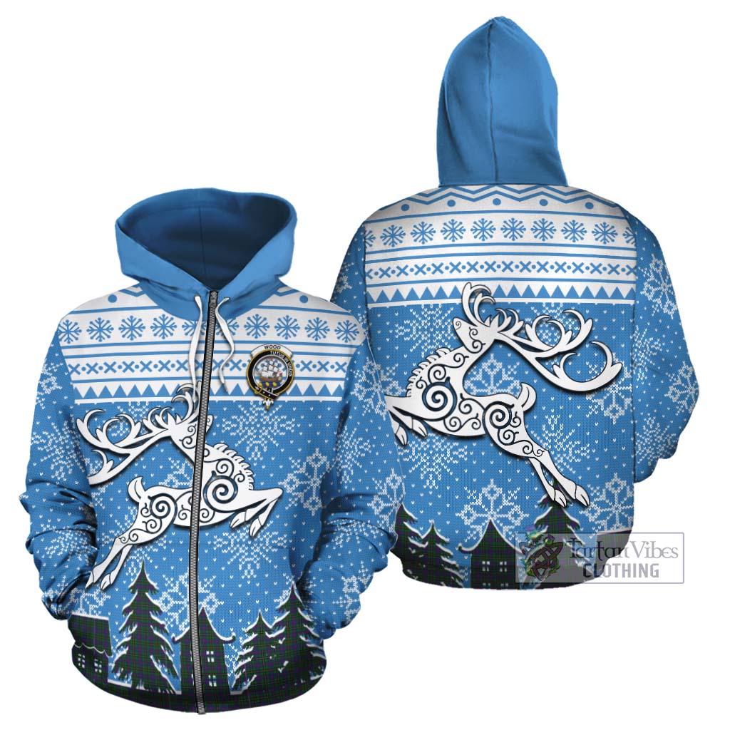 Tartan Vibes Clothing Wood Clan Christmas Cotton Hoodie Celtic Reindeer Style