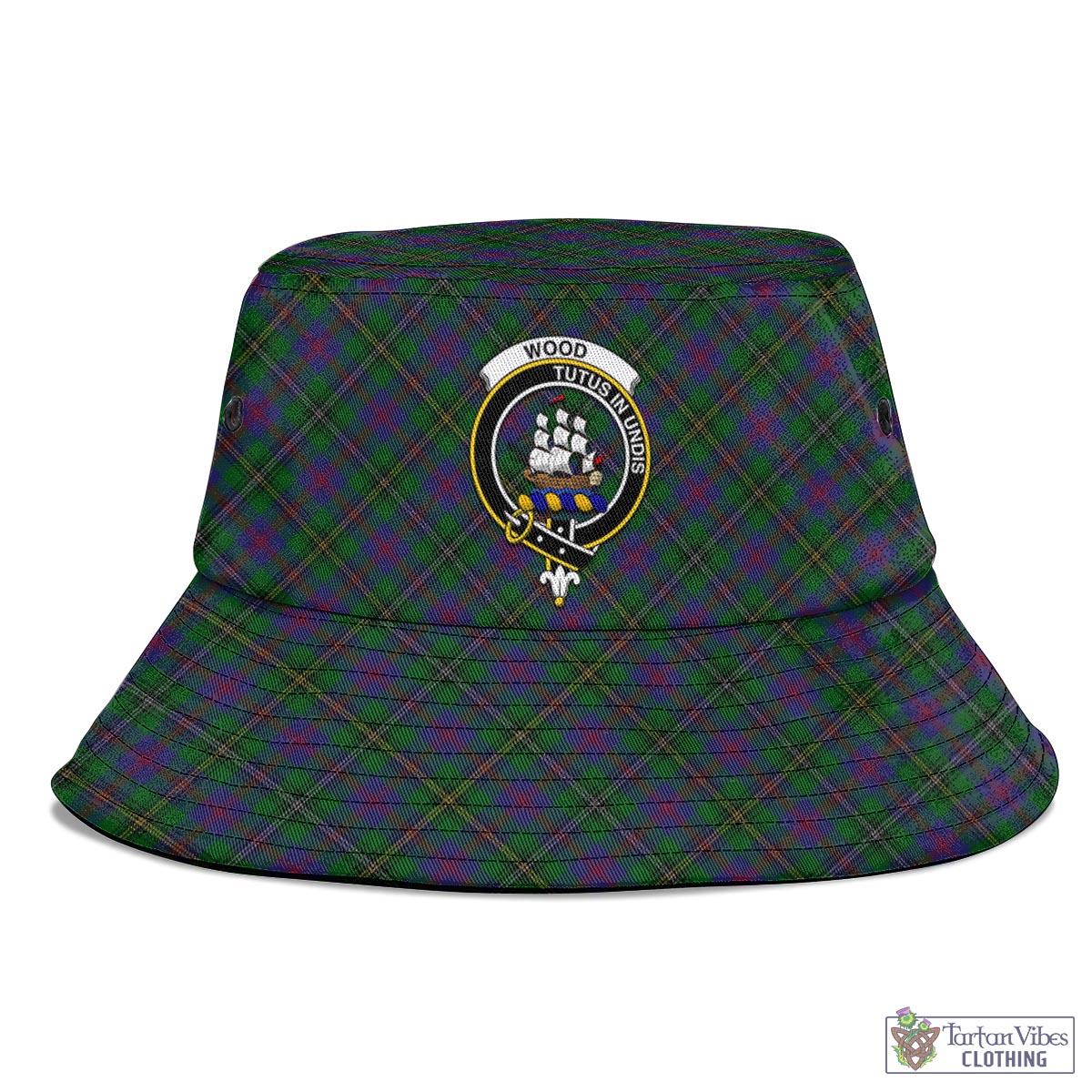 Tartan Vibes Clothing Wood Tartan Bucket Hat with Family Crest