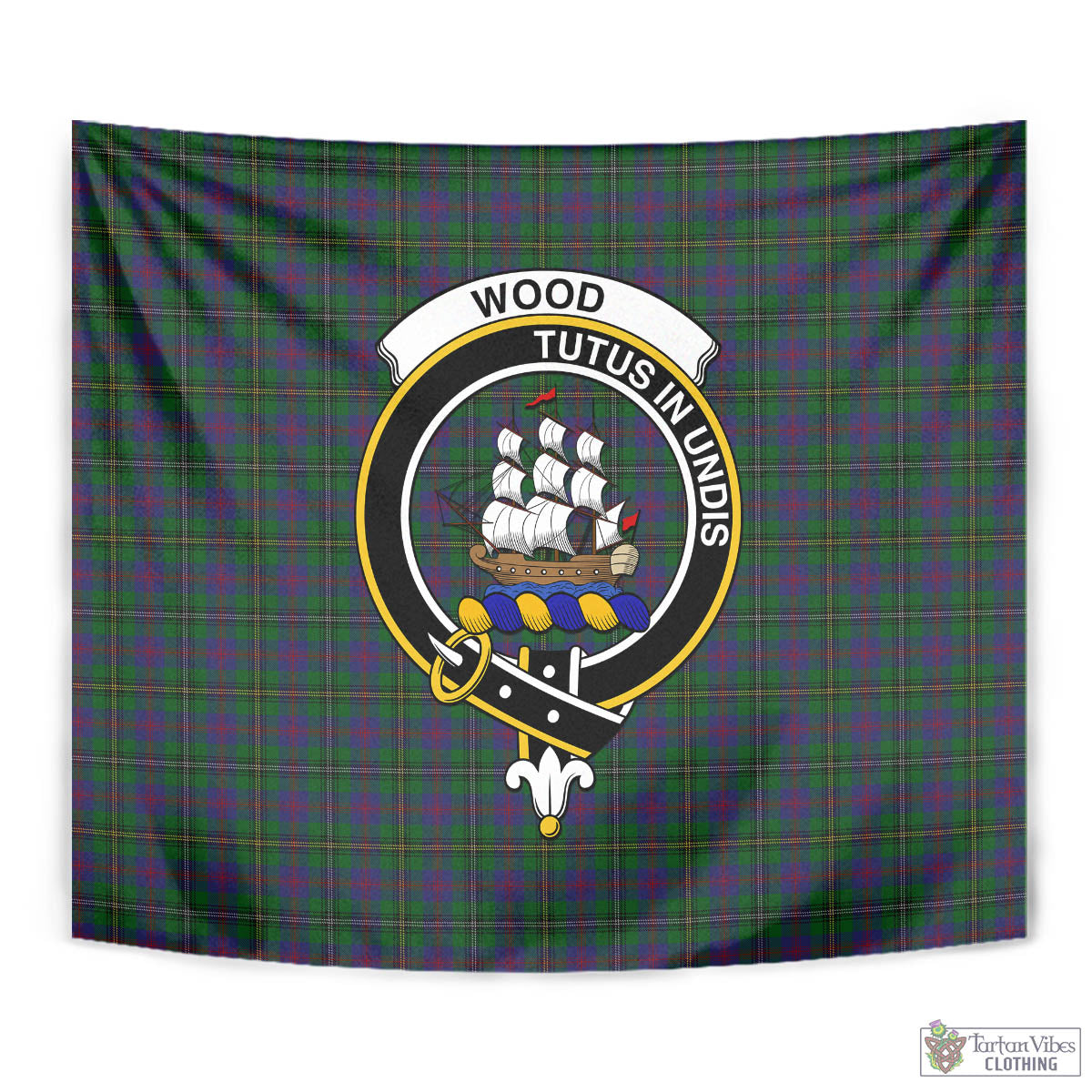 Tartan Vibes Clothing Wood Tartan Tapestry Wall Hanging and Home Decor for Room with Family Crest