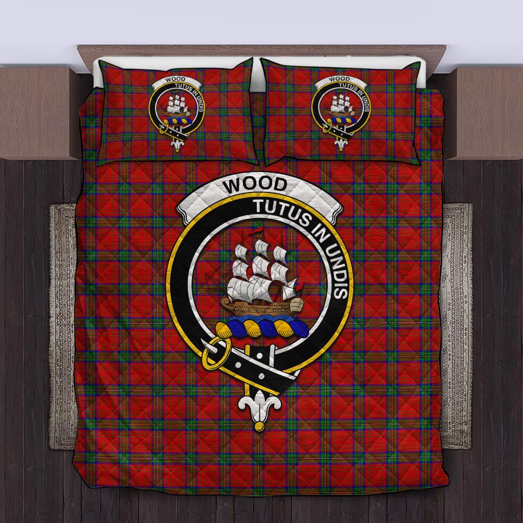 Wood Dress Tartan Quilt Bed Set with Family Crest Twin - Tartan Vibes Clothing