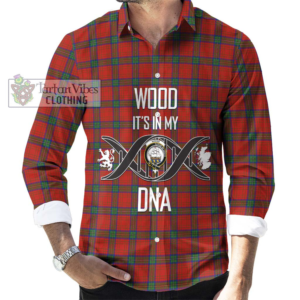 Wood Dress Tartan Long Sleeve Button Shirt with Family Crest DNA In Me Style Men's Shirt S - Tartanvibesclothing Shop